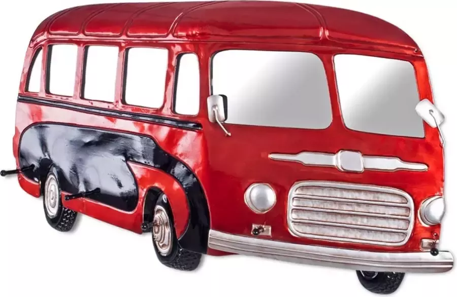 HakuShop Wandkapstok Rood Staal VW bus Vintage 79x7x45