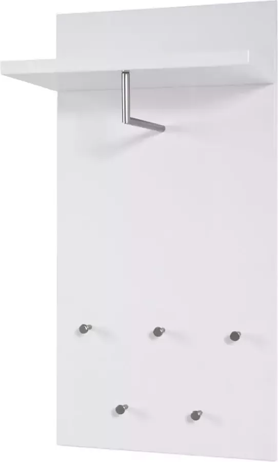 HakuShop Wandkapstok Wit MDF Hoedenplank Garderobe stang 49x31x100