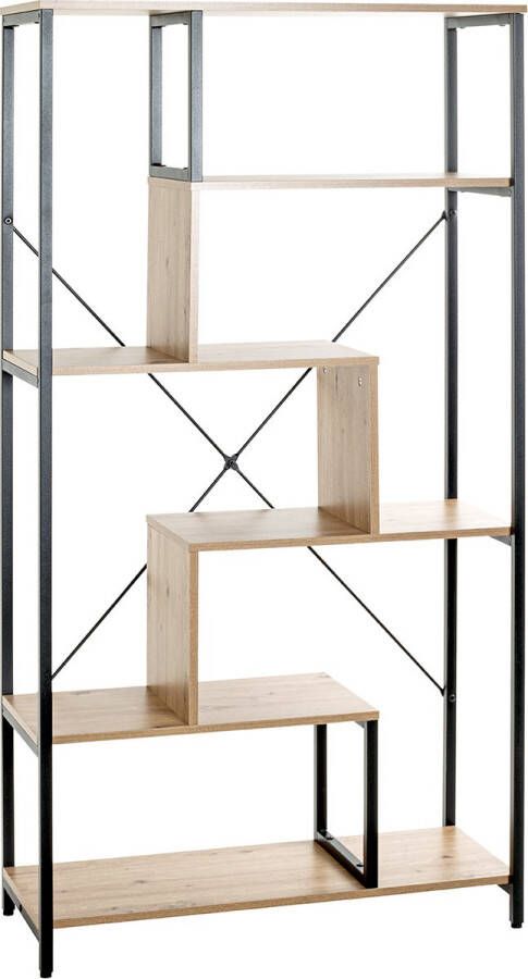 HK-Shop Wandkast – Staal industrieel – Boekenrek met 5 planken – 163 cm hoog 84 cm breed 35 cm diep