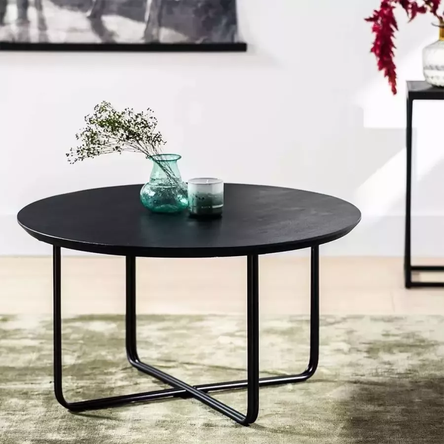 Haluta Acacia Salontafel 75 x 75 x 41 cm Zwart
