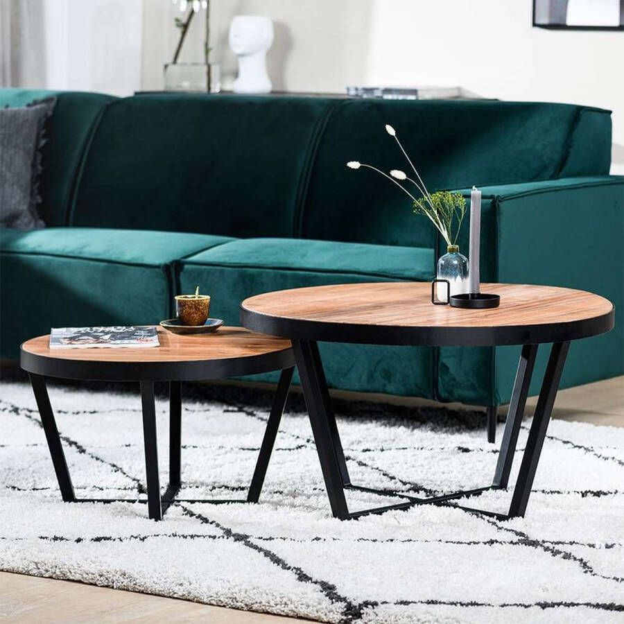Haluta Acacia Salontafel Set van 2 Bruin