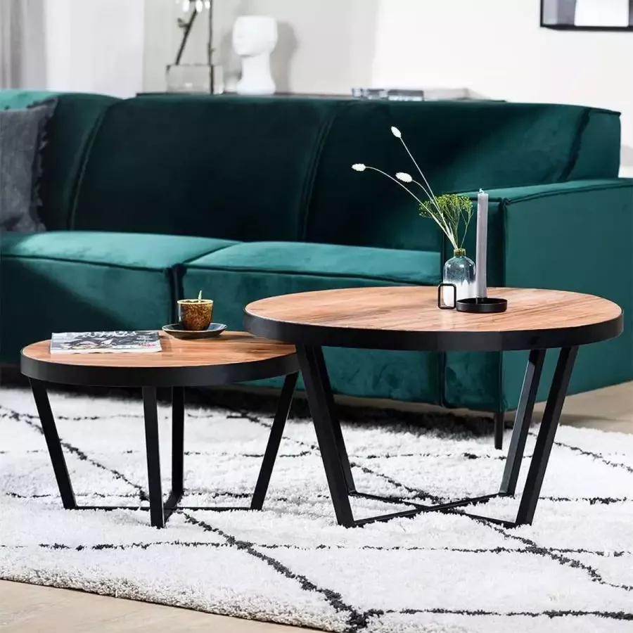 Haluta Acacia Salontafel Set van 2 Bruin