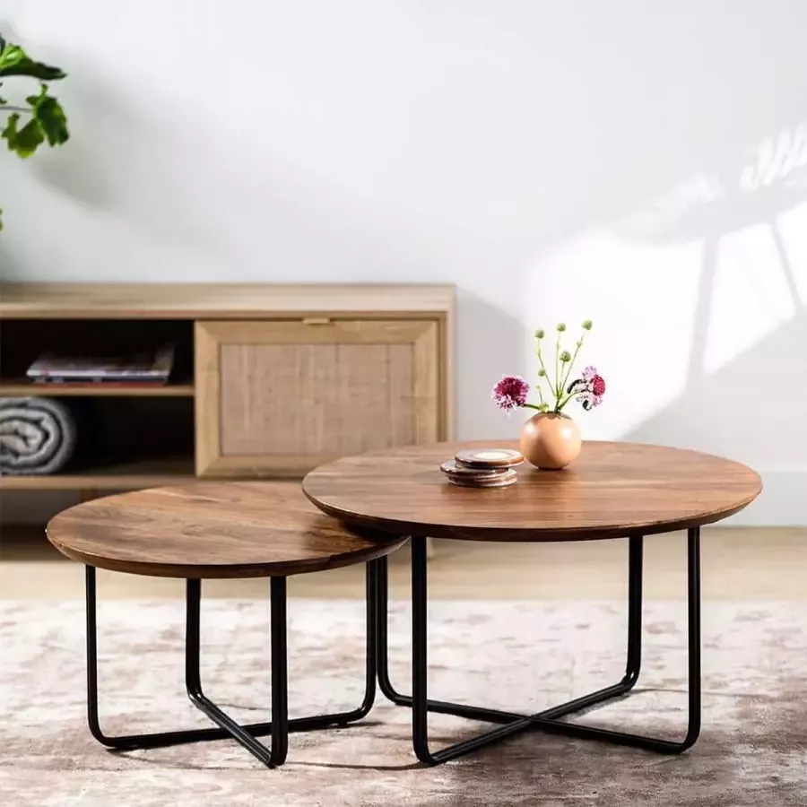 Haluta Acacia Salontafel Set van 2 Bruin