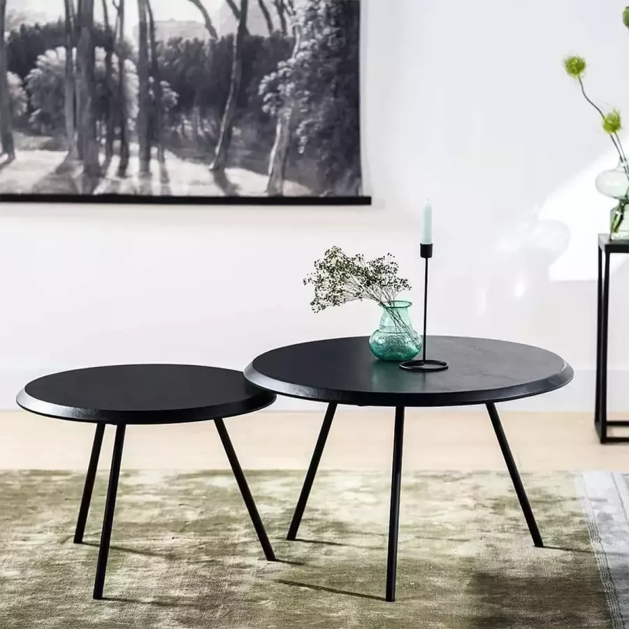 Haluta Acacia Salontafel Set van 2 Zwart