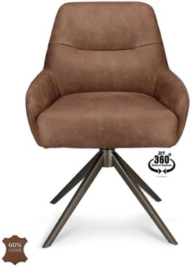 Haluta Draaibare Eetkamerstoel Boris Bruin