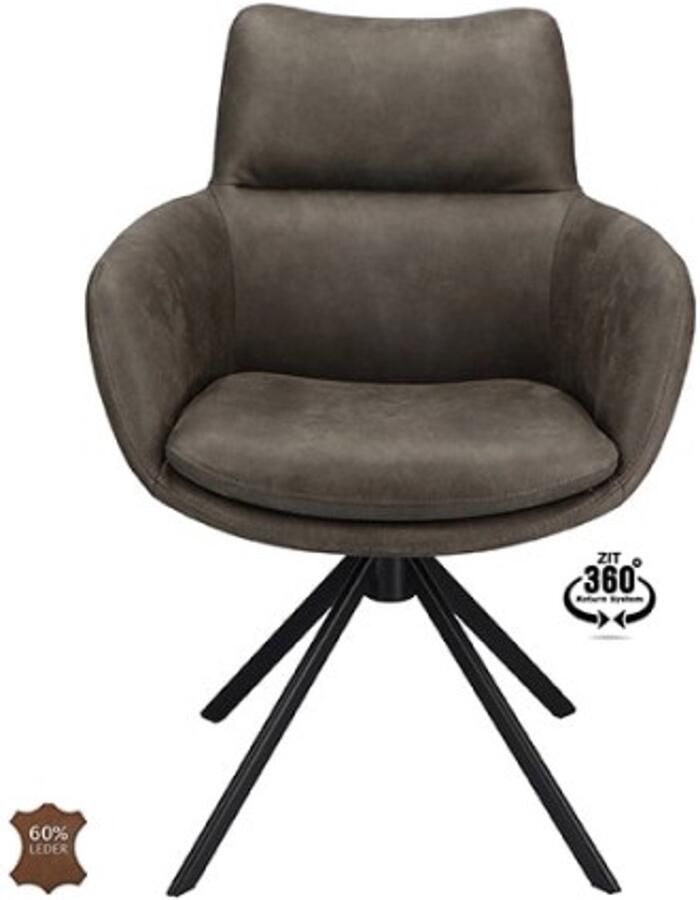 Haluta Eetkamerstoel Sara Donkergrijs