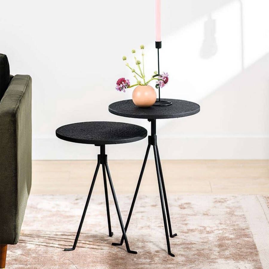 Haluta Lava Salontafel Set van 2 Zwart