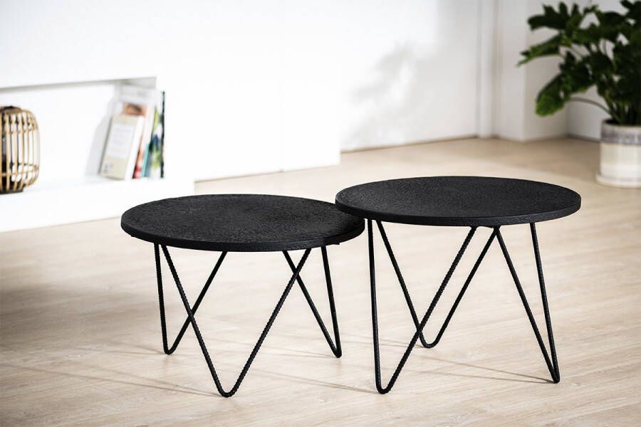 Haluta Lava Salontafel Set van 2 Zwart