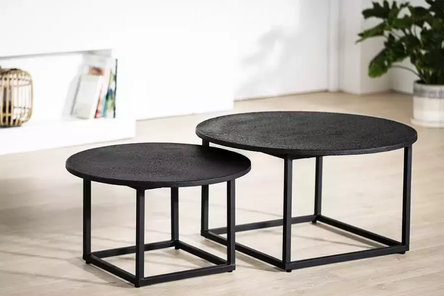Haluta Lava Salontafel Set van 2 Zwart