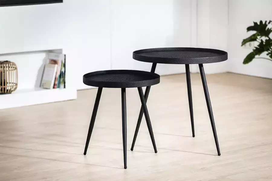 Haluta Lava Salontafel Set van 2 Zwart