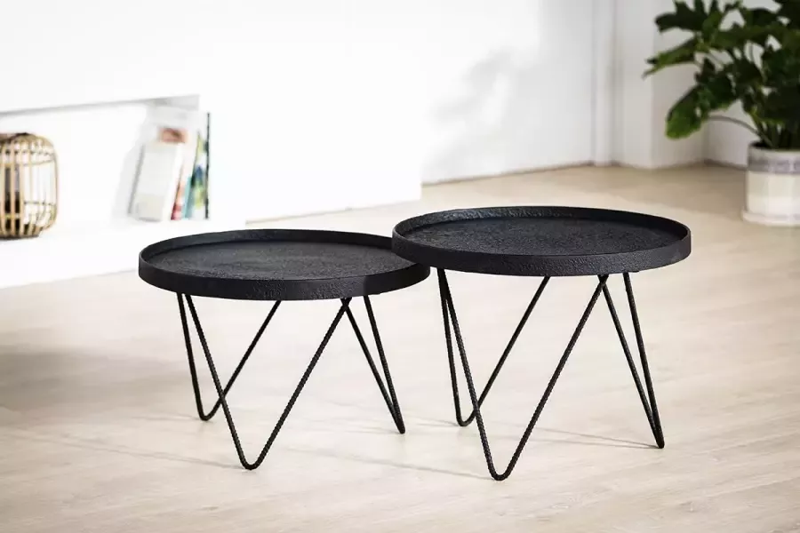 Haluta Lava Salontafel Set van 2 Zwart
