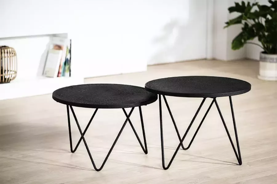 Haluta Lava Salontafel Set van 2 Zwart