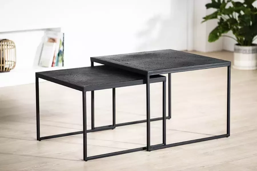 Haluta Lava Salontafel Set van 2 Zwart
