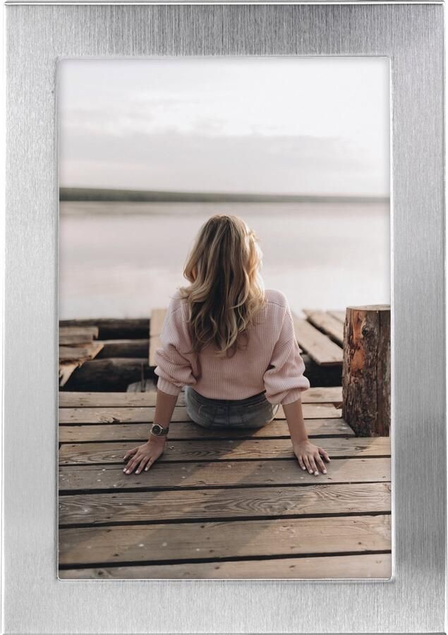 Hama 00193109 Enkele fotolijst Aluminium Zilver Tafel Muur 10 x 15 cm Rechthoekig