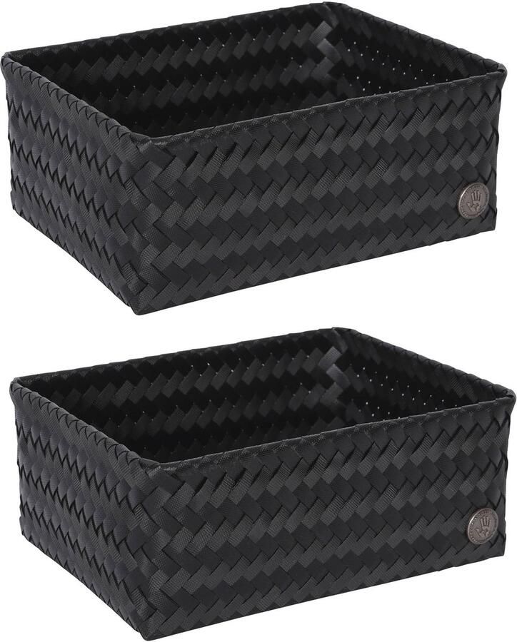 Handed By Opbergmanden set van 2 Kast Lade Organizer Badkamer kinderkamer woonkamer ... Fit Medium high zwart black