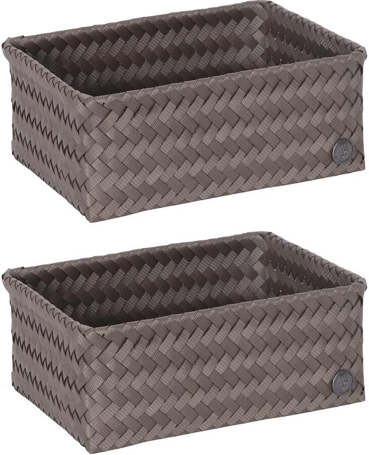 Handed By Opbergmanden set van 2 Kast Lade Organizer Badkamer kinderkamer woonkamer ... Fit Medium high donkerbruin taupe