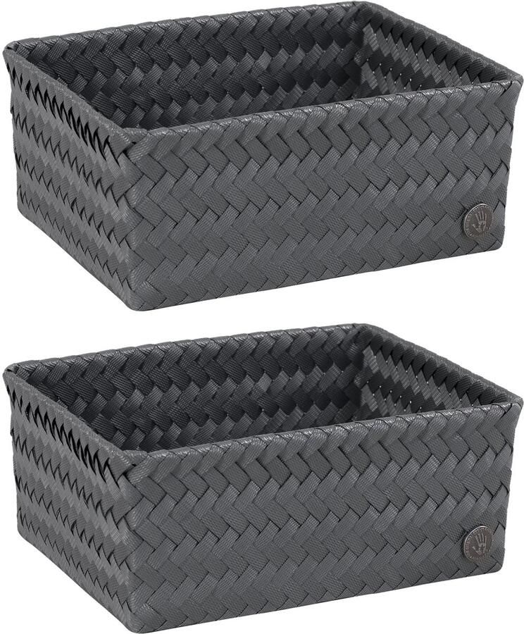 Handed By Opbergmanden set van 2 Kast Lade Organizer Badkamer kinderkamer woonkamer ... Fit Medium high donkergrijs dark grey