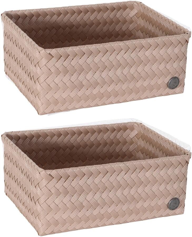 Handed By Opbergmanden set van 2 Kast Lade Organizer Badkamer kinderkamer woonkamer ... Fit Medium high lichtbruin caffé latte