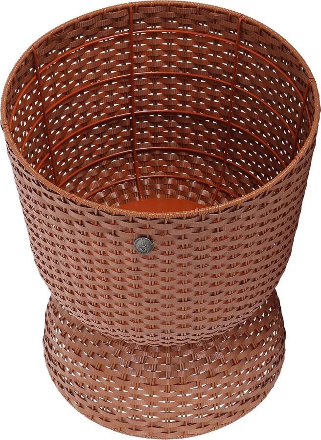 Handed By Bijzettafel Tafel Tafeltje Opbergen Decoratief Opbergmand Duurzaam Handgevlochten Twist Table Diabolo met deksel okergeel ochre yellow - Foto 2