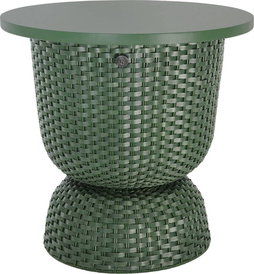 Handed By Bijzettafel Tafel Tafeltje Opbergen Decoratief Opbergmand Duurzaam Handgevlochten Twist Table Diabolo met deksel donkergroen hunting green