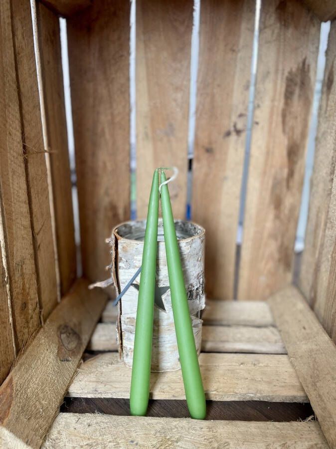 Handgemaakt 12x e KERSTKAARSEN voor de kerstdagen Lange Kaars Tafel Rustieke Kaars in Groen Brandtijd tot 9 uur per kaars!