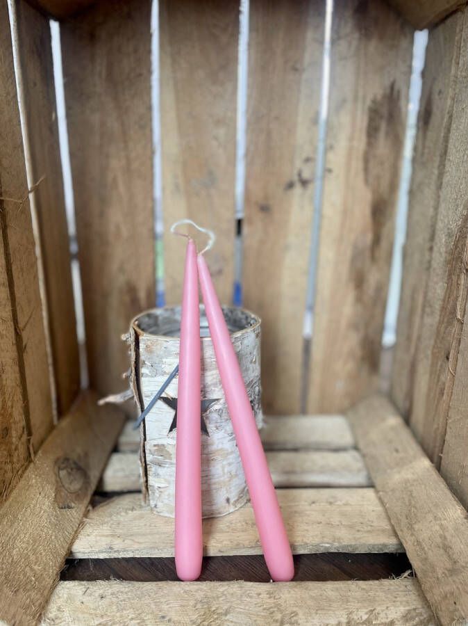 Handgemaakt 12x e KERSTKAARSEN voor de kerstdagen Lange Kaars Tafel Rustieke Kaars in Pastel roze Brandtijd tot 9 uur per kaars!