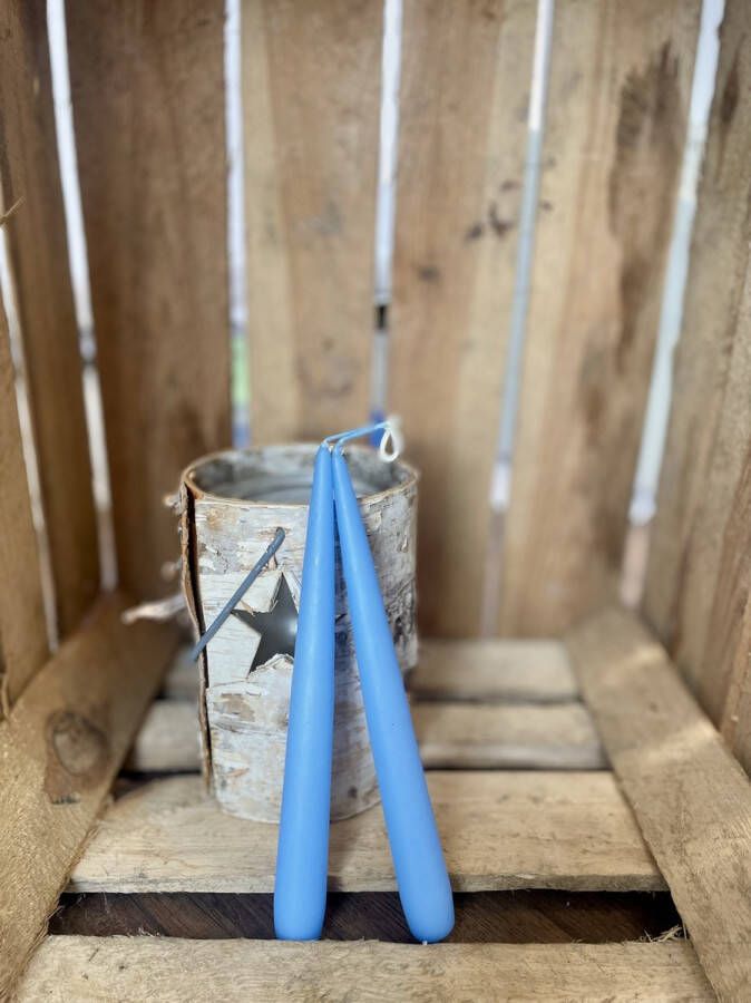 Handgemaakt 12x e KERSTKAARSEN voor de kerstdagen Lange Kaars Tafel Rustieke Kaars in Blauw Brandtijd tot 6 uur per kaars!