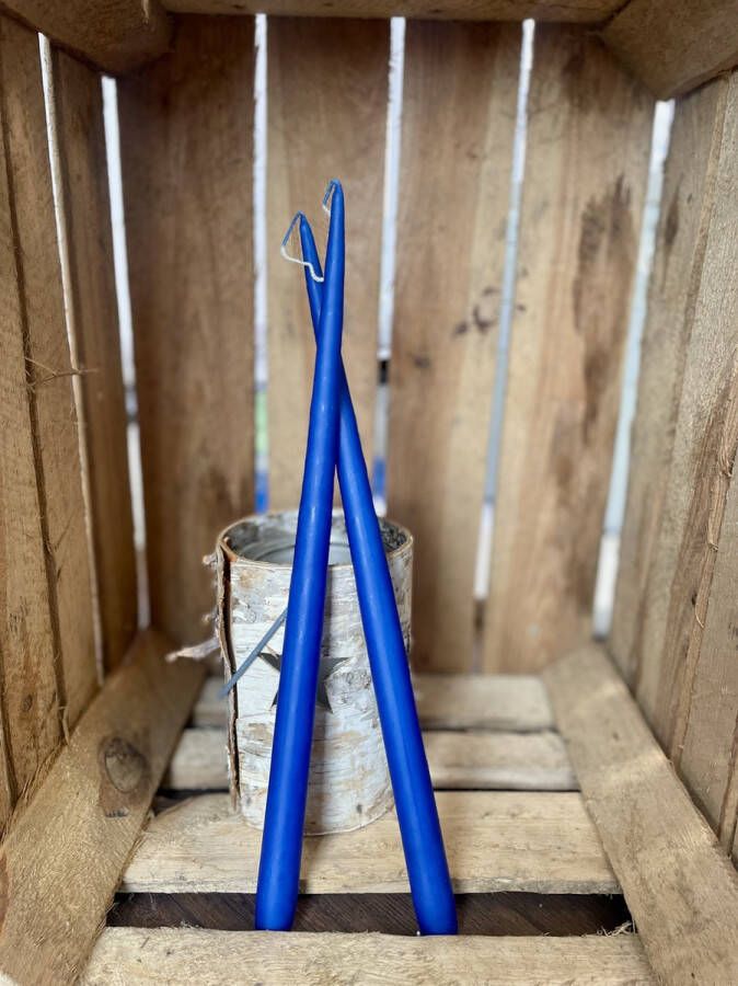Handgemaakt 12x e xxl KERSTKAARSEN voor de kerstdagen Lange Kaars Tafel Rustieke Kaars in Blauw Brandtijd tot 13 uur per kaars!