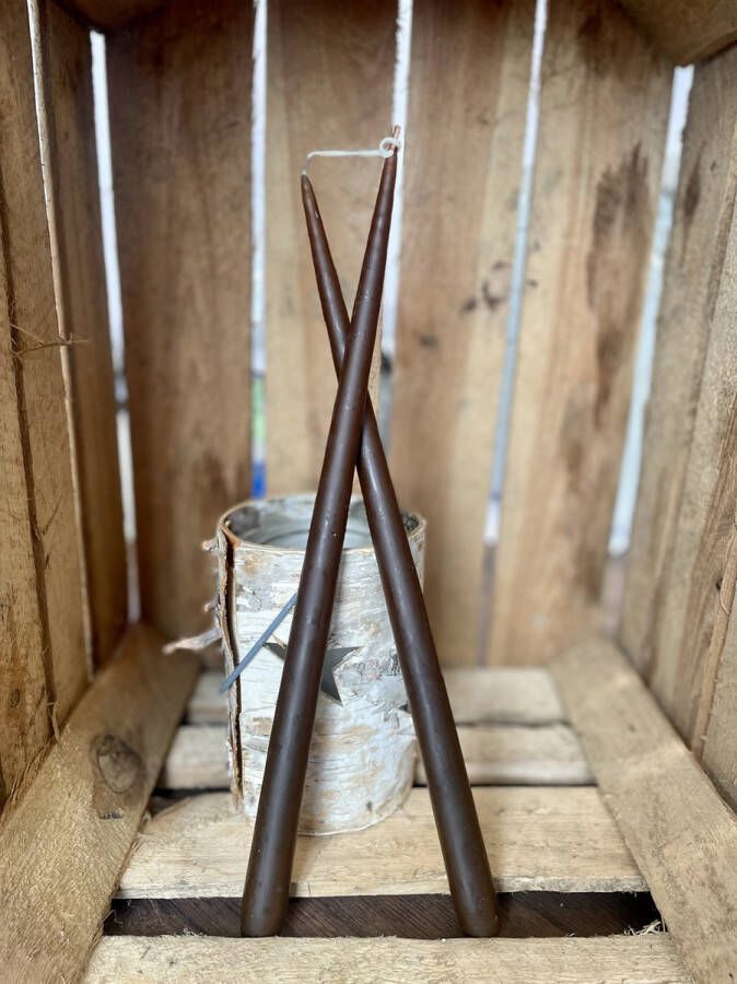 Handgemaakt 12x e xxl KERSTKAARSEN voor de kerstdagen Lange Kaars Tafel Rustieke Kaars in Bruin Brandtijd tot 13 uur per kaars!