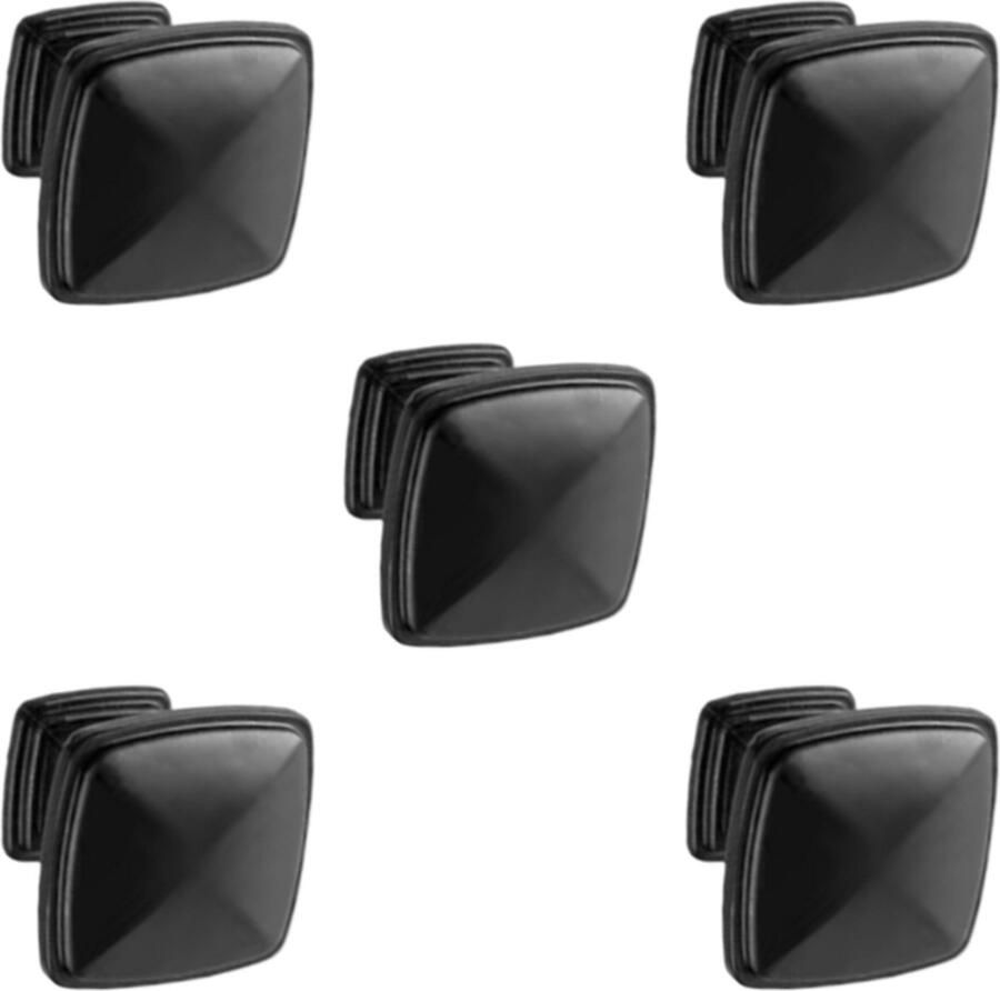 Handgreep Meubelknop Zwart RVS – ''Helsinki'' – 5 Stuks – Hoge Kwaliteit – Kastknop Deurknop Meubelknop – Matzwart – Incl. Schroeven