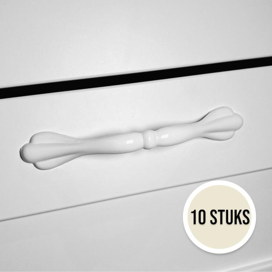 Handgreep Wit Klassiek 10 Stuks 128mm Hoge Kwaliteit RVS Keukengreep Meubelgreep Meubelbeslag Kastgreep