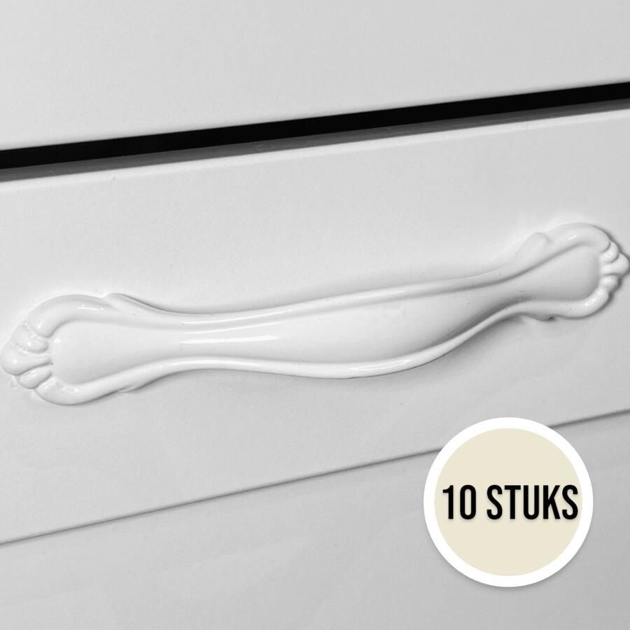 Handgreep Wit Vienna Klassiek 10 Stuks 128mmm Hoge Kwaliteit RVS Keukengreep Meubelgreep Meubelbeslag Kastgreep