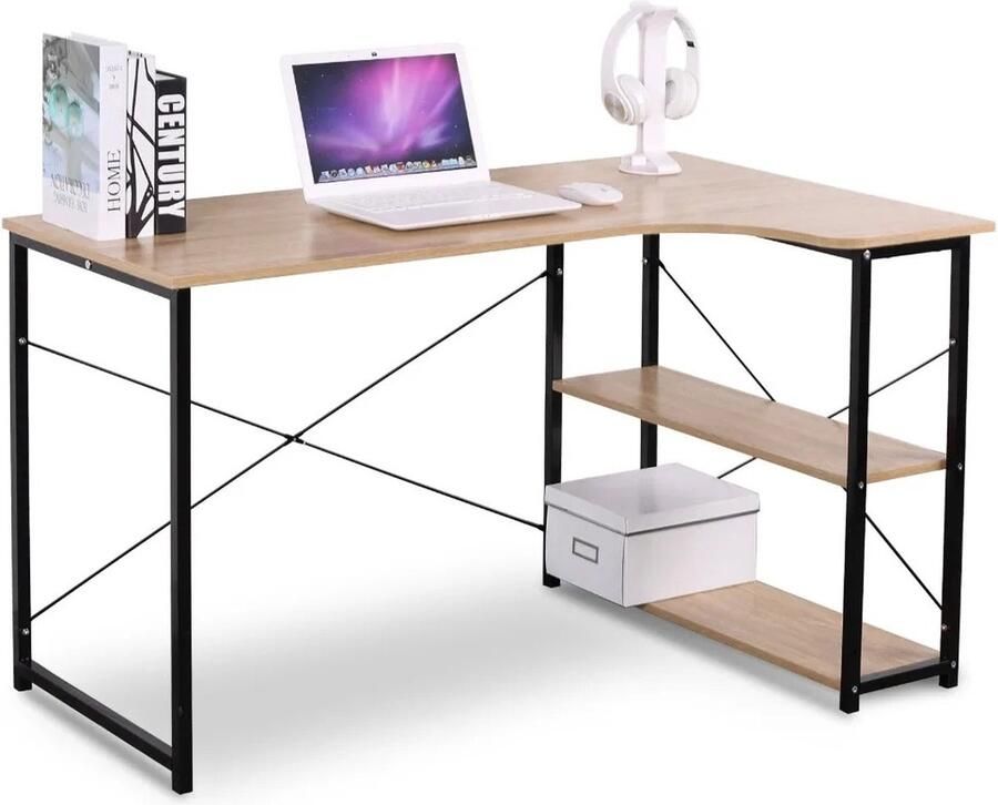 DHN L-vormig Bureau Thuiskantoor Computertafel Laptop Tafel Werkstation Gaming Tafel