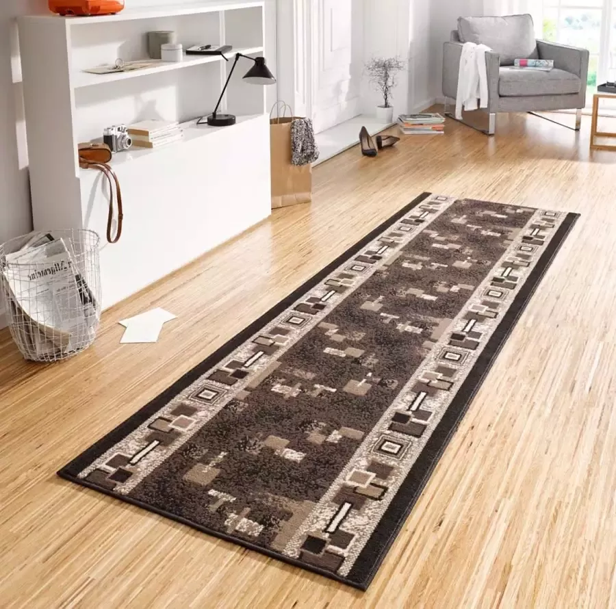 Hanse Home Design loper Cube bruin 80x250 cm