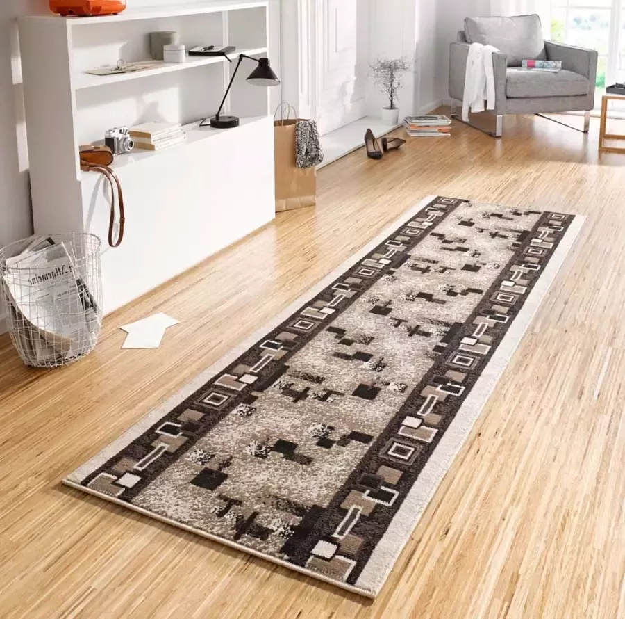 Hanse Home Design loper Cube crème bruin 80x450 cm