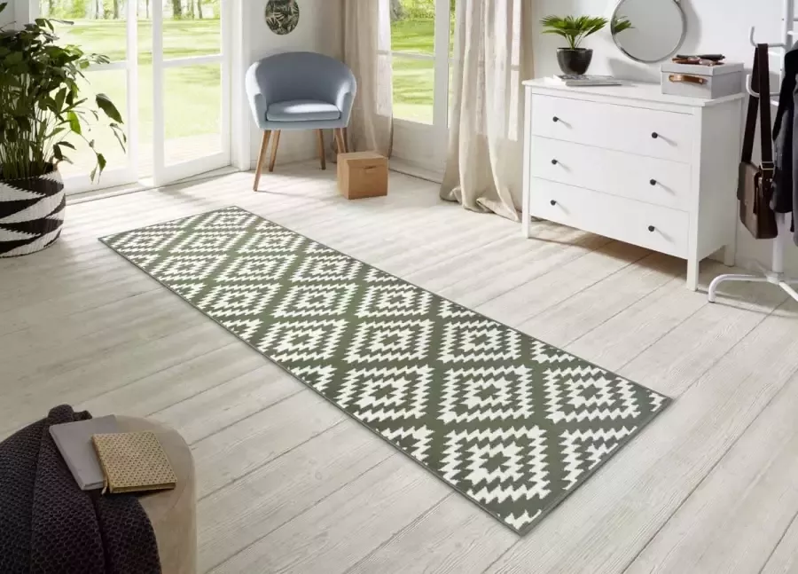 Hanse Home Design loper ruiten Nordic groen 80x350 cm
