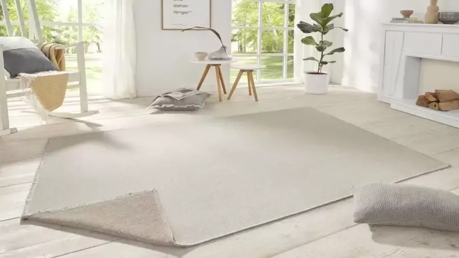 Hanse Home Effen vloerkleed Duo crème beige 80x200 cm