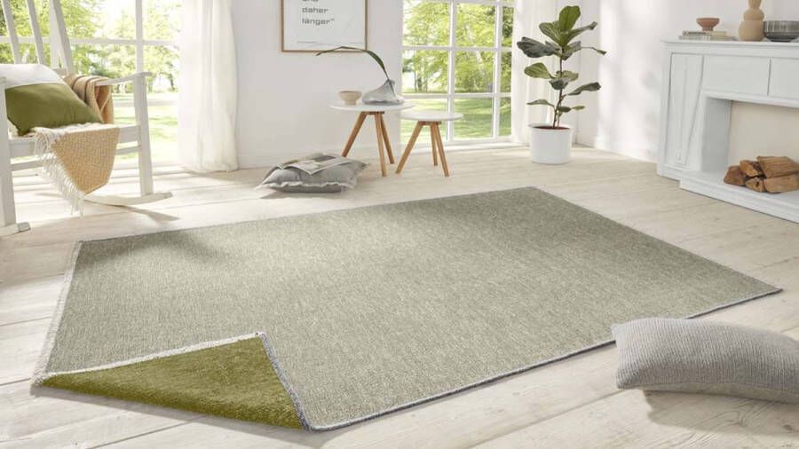 Hanse Home Effen vloerkleed Duo lichtgroen groen 80x200 cm