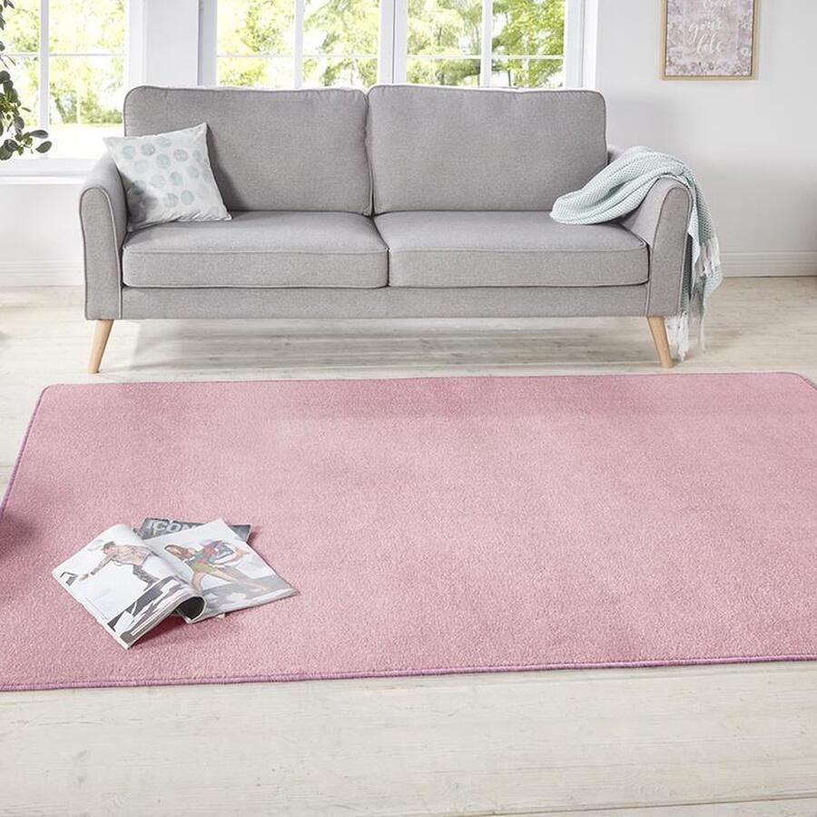 HANSE Home Vloerkleed Shashi Kortpolig effen kleuren loper zacht eetkamer kinderkamer gang