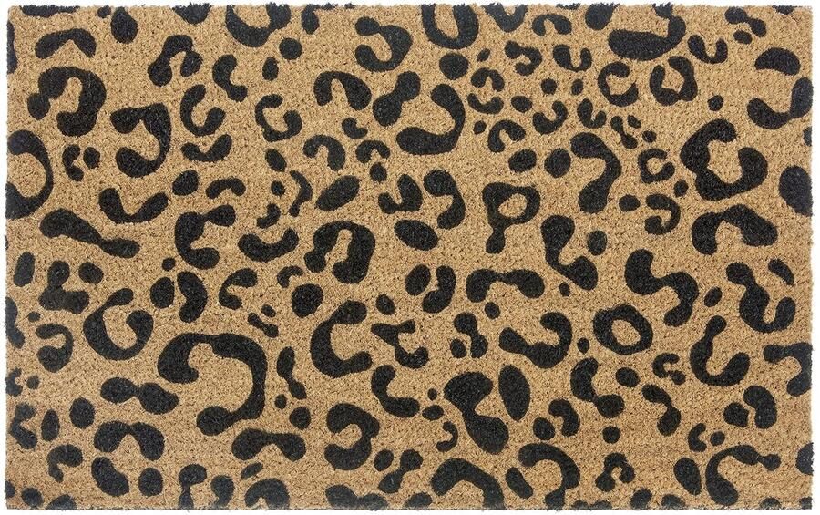 Hanse Home Kokos Deurmat voor Binnen Dirt Trapper Mat Natuurlijk Kokos Mat Luipaardprint Antislip Deurmat voor Hal Terras Entree 45x75cm