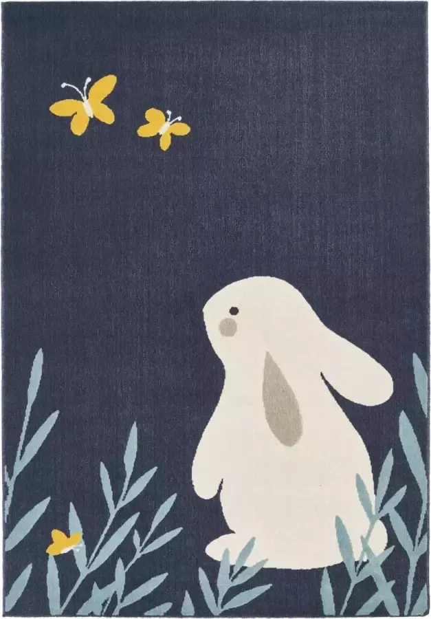Hanse Home Kinderkamer vloerkleed Bunny Lottie donkerblauw 120x170 cm