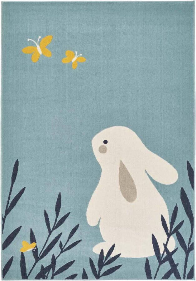 Hanse Home Kinderkamer vloerkleed Bunny Lottie lichtblauw 120x170 cm