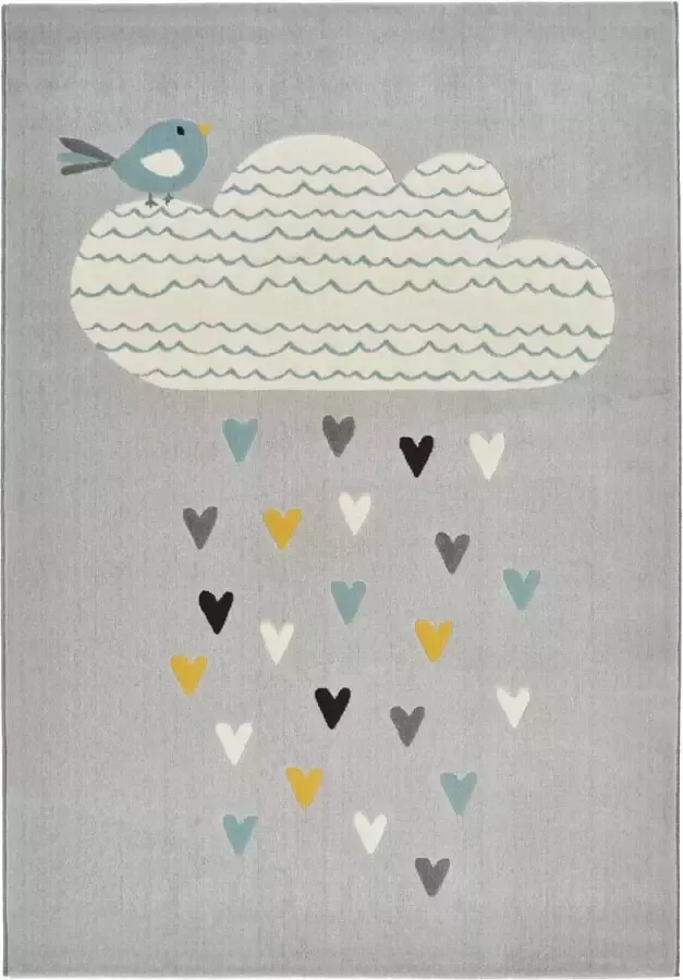 Hanse Home Kinderkamer vloerkleed Lovely Rainfall grijs multi 120x170 cm