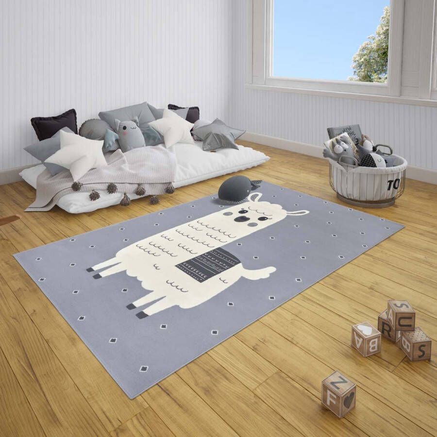 Hanse Home Kindervloerkleed Lara Lama Grijs 120x170cm