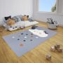 Hanse Home Kindervloerkleed wolken Happy grijs 160x220 cm - Thumbnail 1
