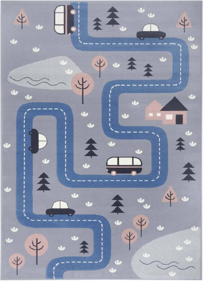 Hanse Home Adventures Vloerkleed Kids Dream Street Grijs Blauw - Foto 2