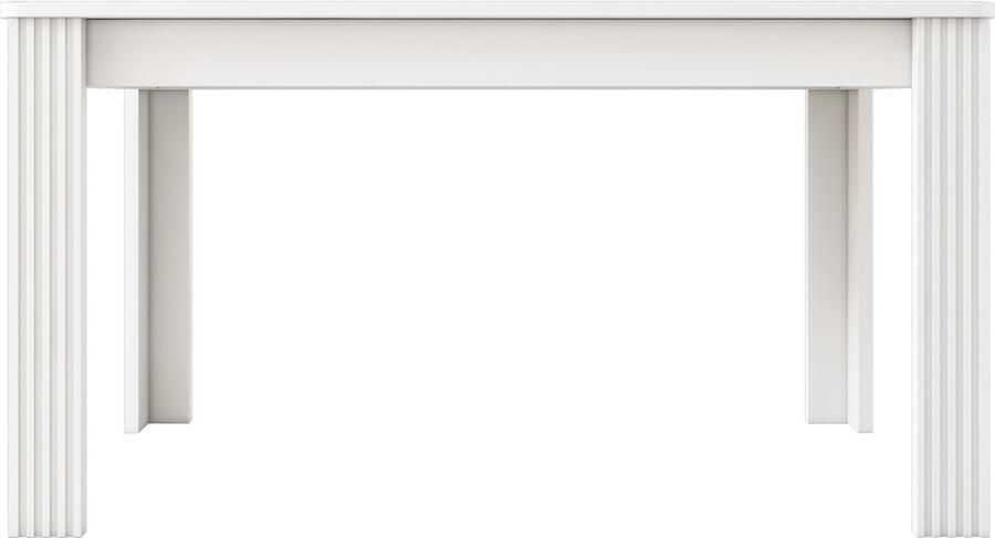 Haobosic Eetkamertafel Eigentijdse eettafel Stevige eikenhouten tafel Rechthoekig Koffietafel Moderne eenvoudige stijl Wit