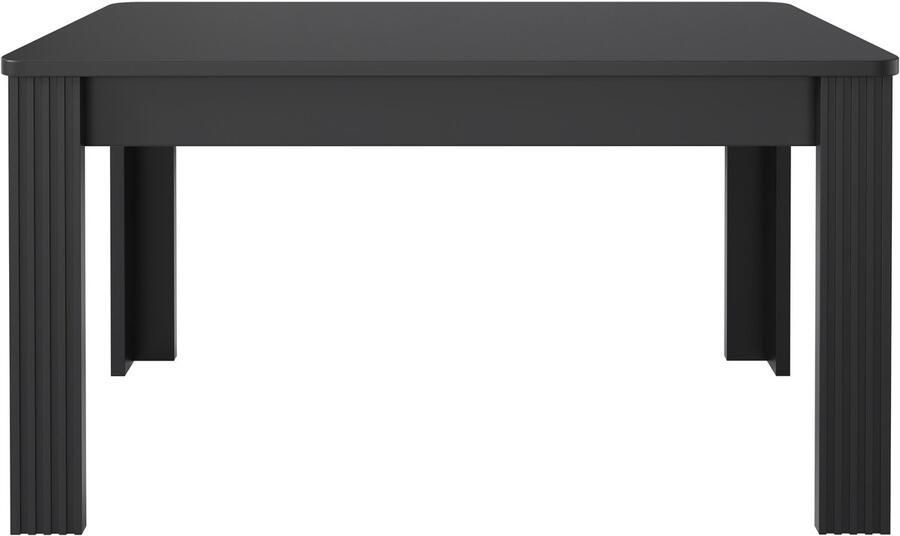 Haobosic Eettafel Lengte 117 cm Breedte 68 cm Hoogte 75 cm Stevige eiken tafel Rechthoekig Vier poten Moderne minimalistische stijl Zwart
