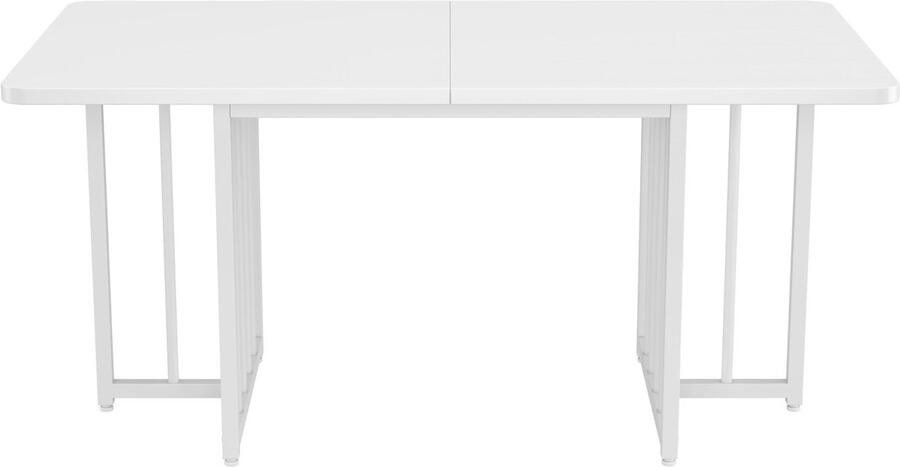 Haobosic Moderne eenvoudige eettafel 158 x 76 x 75 cm Design tafel Eenvoudig te installeren Wit