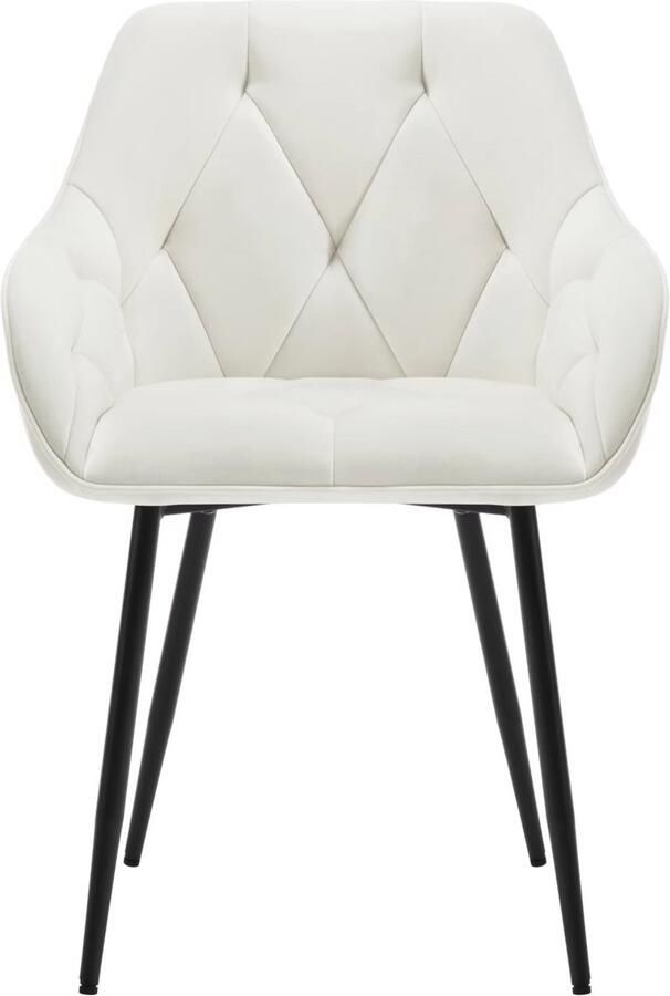 Happiq 2 Stuks Eetkamerstoelen Gestoffeerde Keukenstoelen met Rugleuning en Armleuningen Metalen Poten Voor Woonkamer Kantoor of Kaptafel